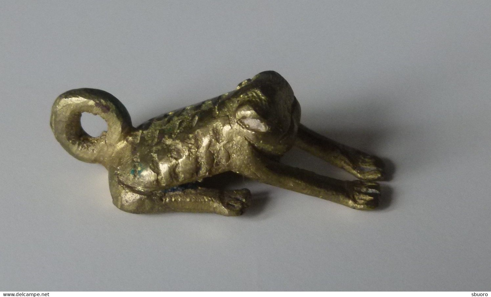 Pendentif En Bronze Béninois. Grenouille ? Frog ? Frosch ? Batracien ? Bénin (ex Dahomey) Bijou Jewel. Longueur 4cm Toad - Ethnics