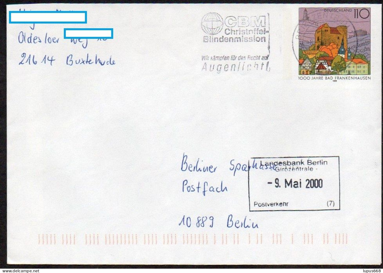 BRD 1999 Umschlag/ Entire Cover  O/ Used ,  Bad Frankenhausen O BZ 24  CBM - Umschläge - Gebraucht