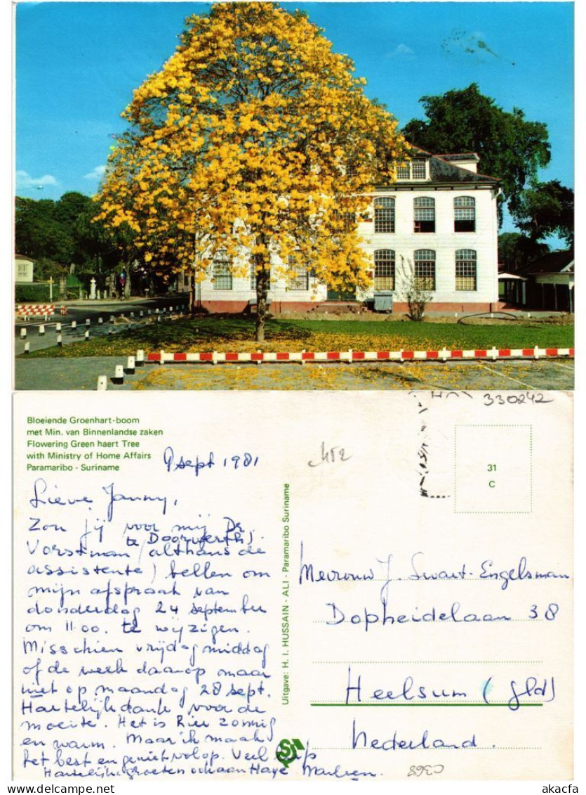 CPM SURINAME-Flowering Green Haert Tree With Ministry Of Home Affairs (330242) - Surinam