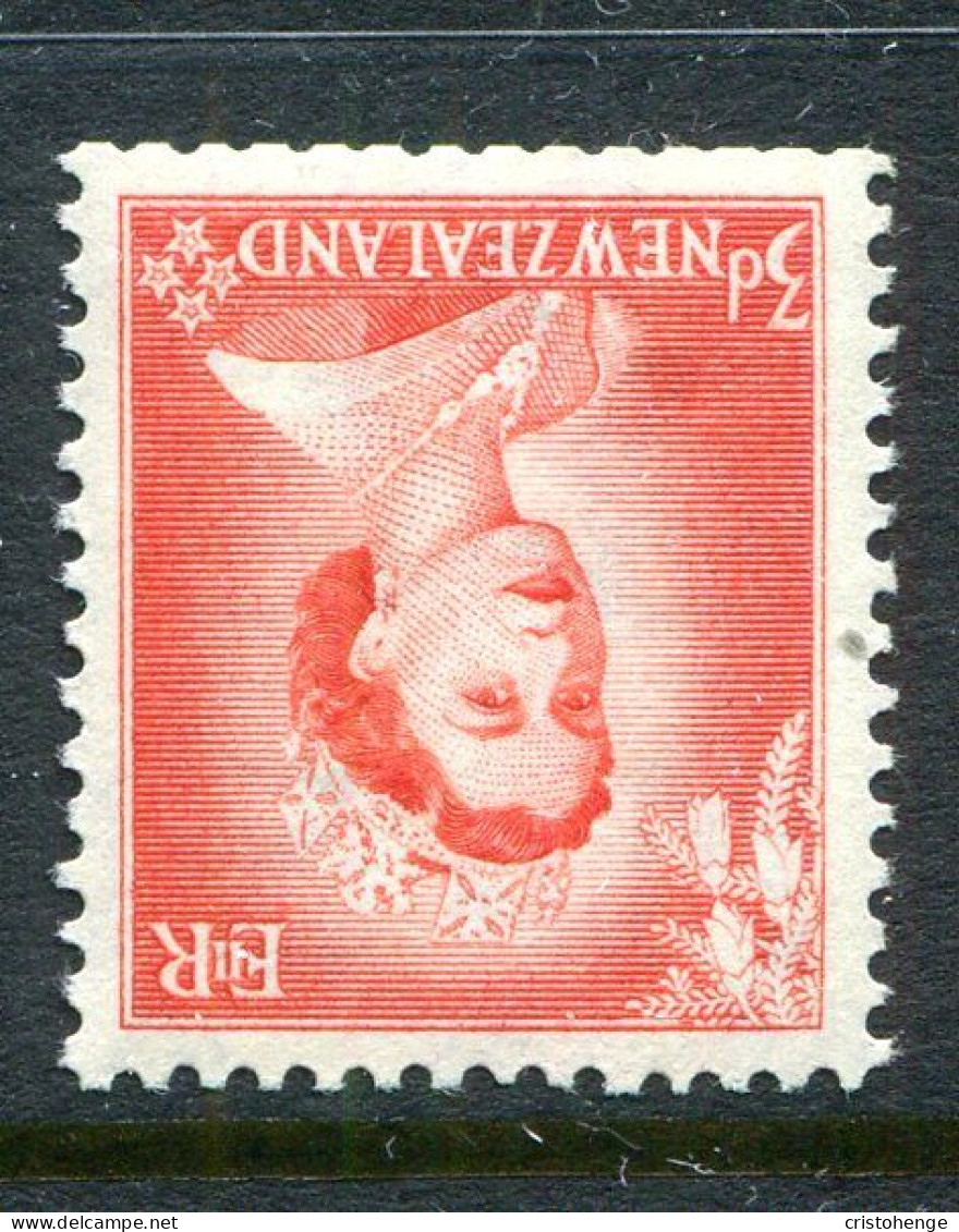 New Zealand 1953-59 QEII Definitives Complete - 3d Vermilion - Wmk. Inverted HM (SG 727w) - Neufs