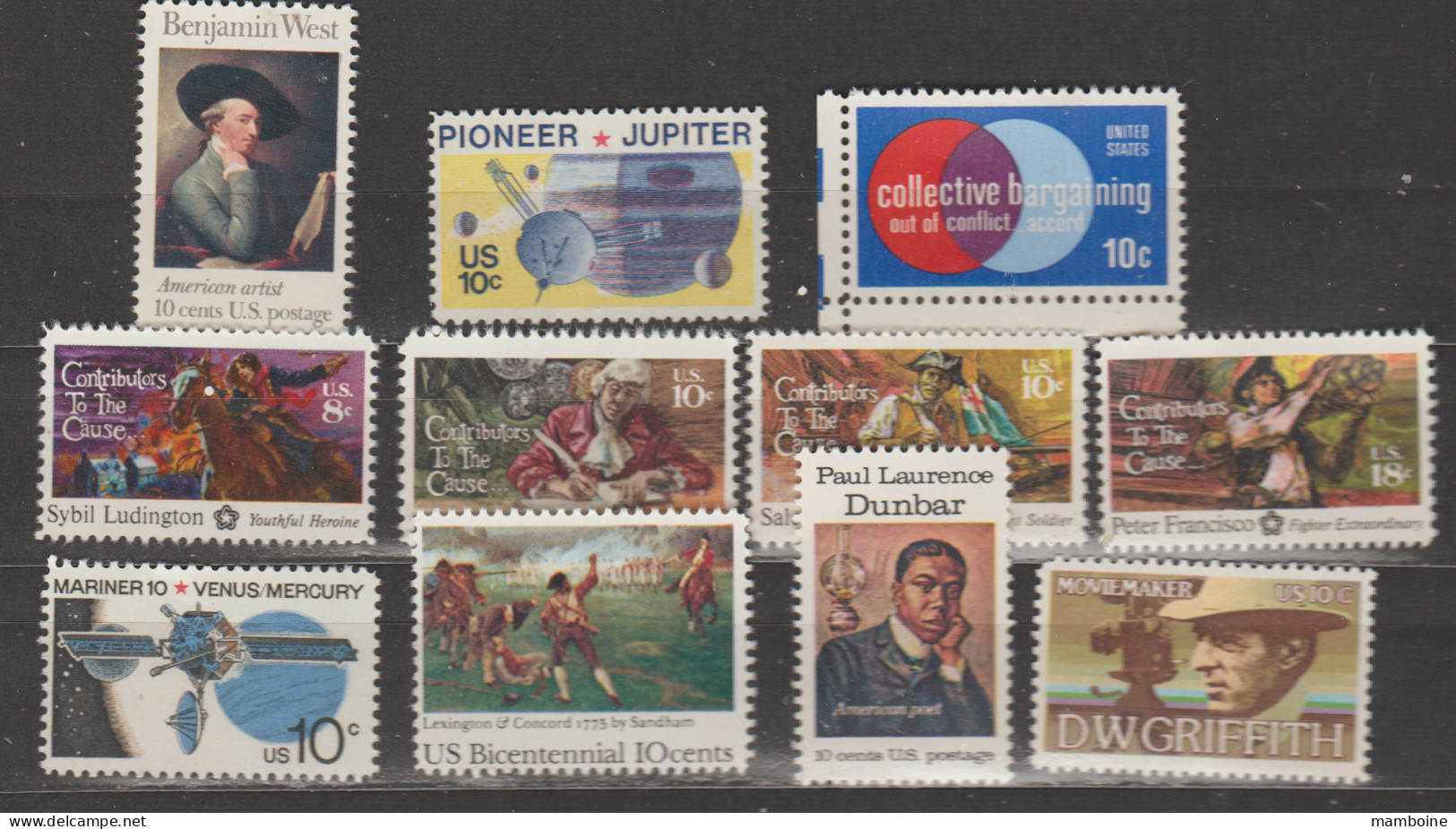 USA   1975  N° 1043 / 68 Neuf X X     (26 Valeurs)  Année Compléte - Full Years