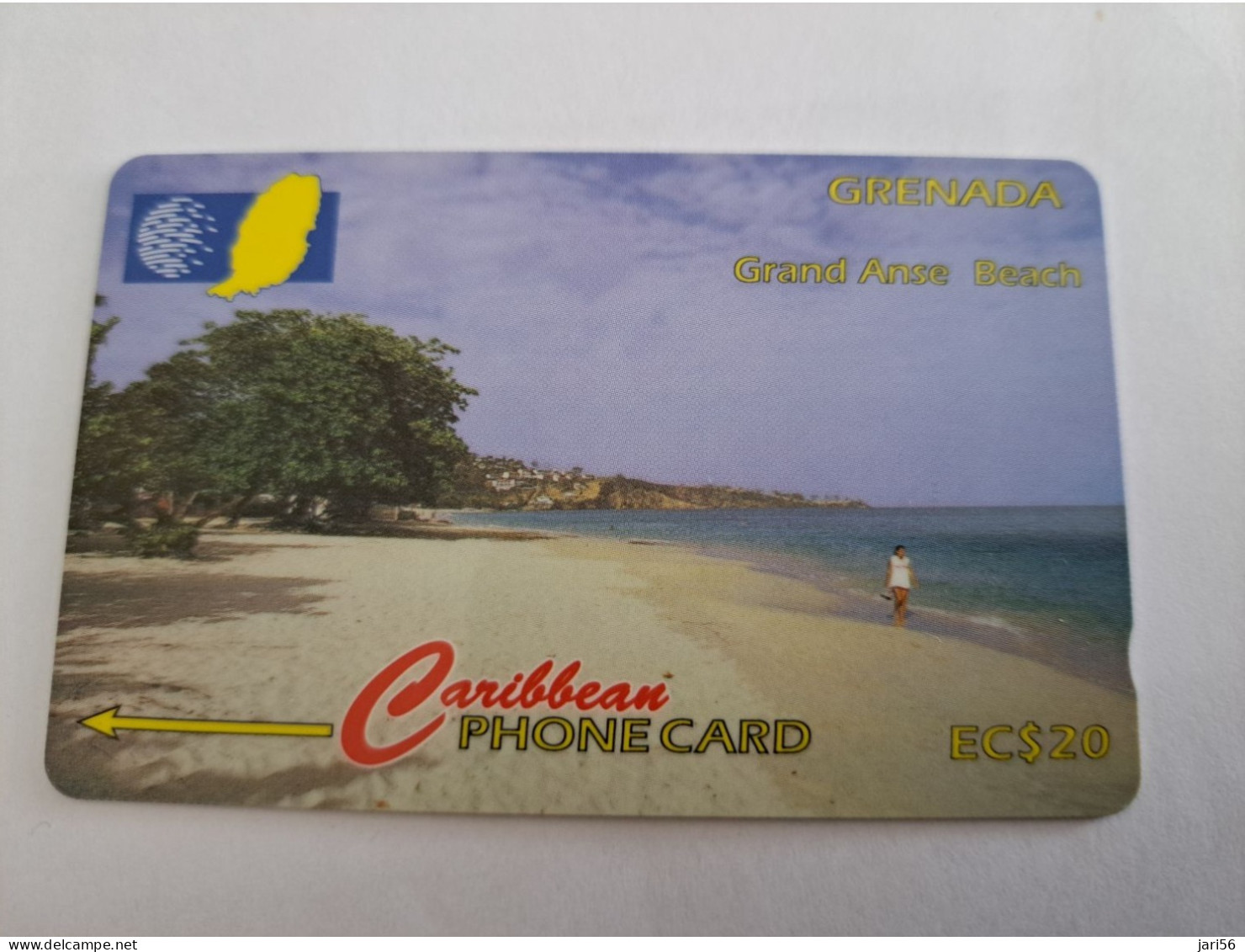 GRENADA  $ 20,- GPT GRE-51CGRC    GRAND ANSE BEACH ST GEORGES    MAGNETIC    Fine Used Card    **13318** - Grenada