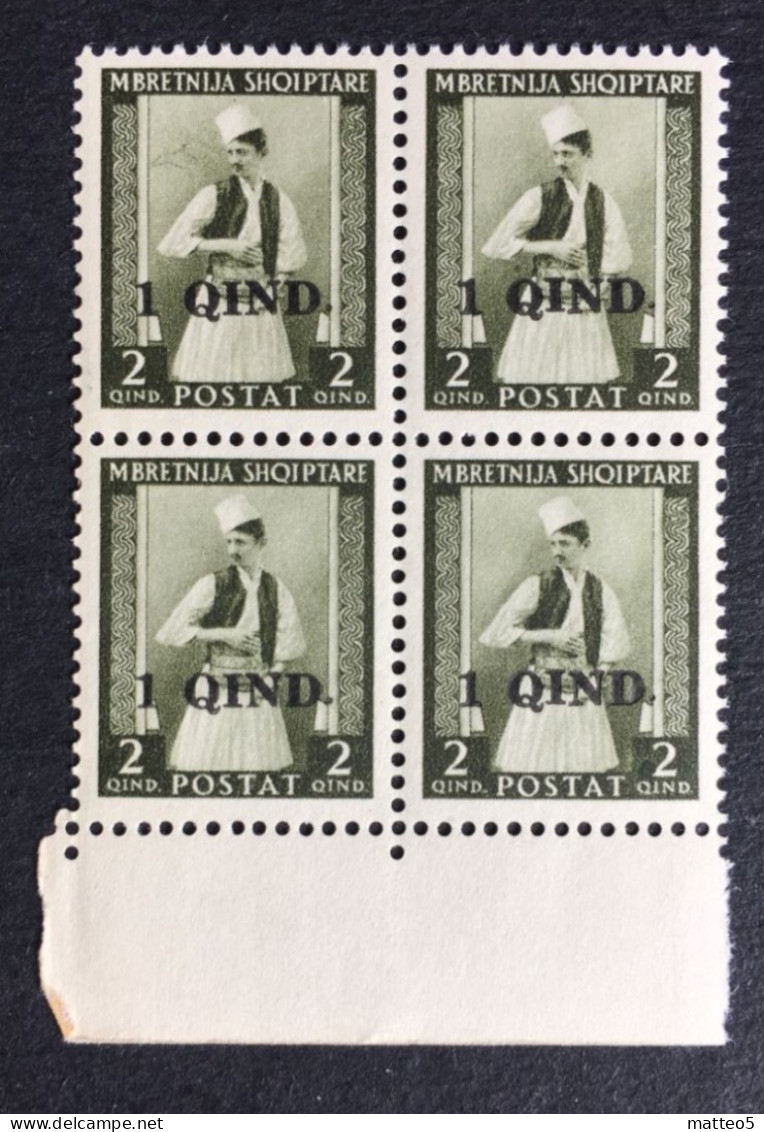 1942 - Albania - Native Costumes Surcharged In Black - 1q -4 Stamps - New - - Albania