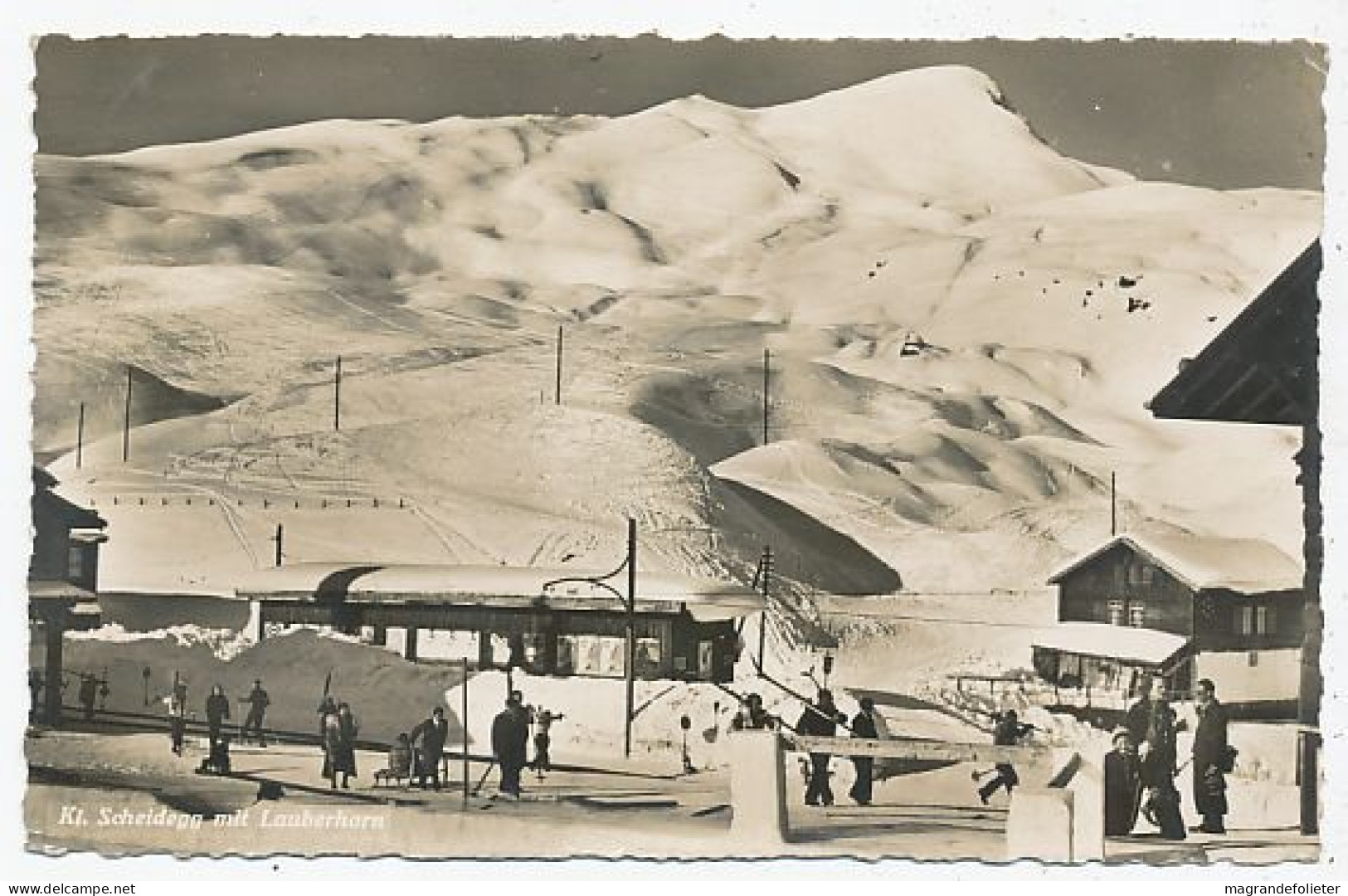 CPA AK CARTE POSTALE  SUISSE HELVETIA SCHEIDEGG MIT LAUBERHORN 1937 - Horn