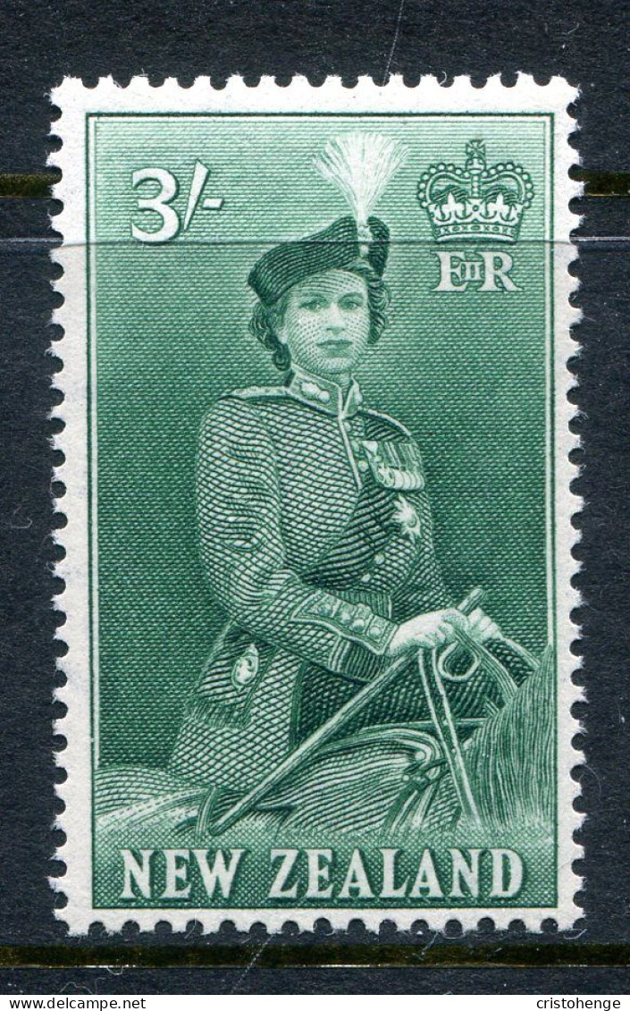 New Zealand 1953-59 QEII Definitives - 3/- Bluish-green HM (SG 734) - Neufs