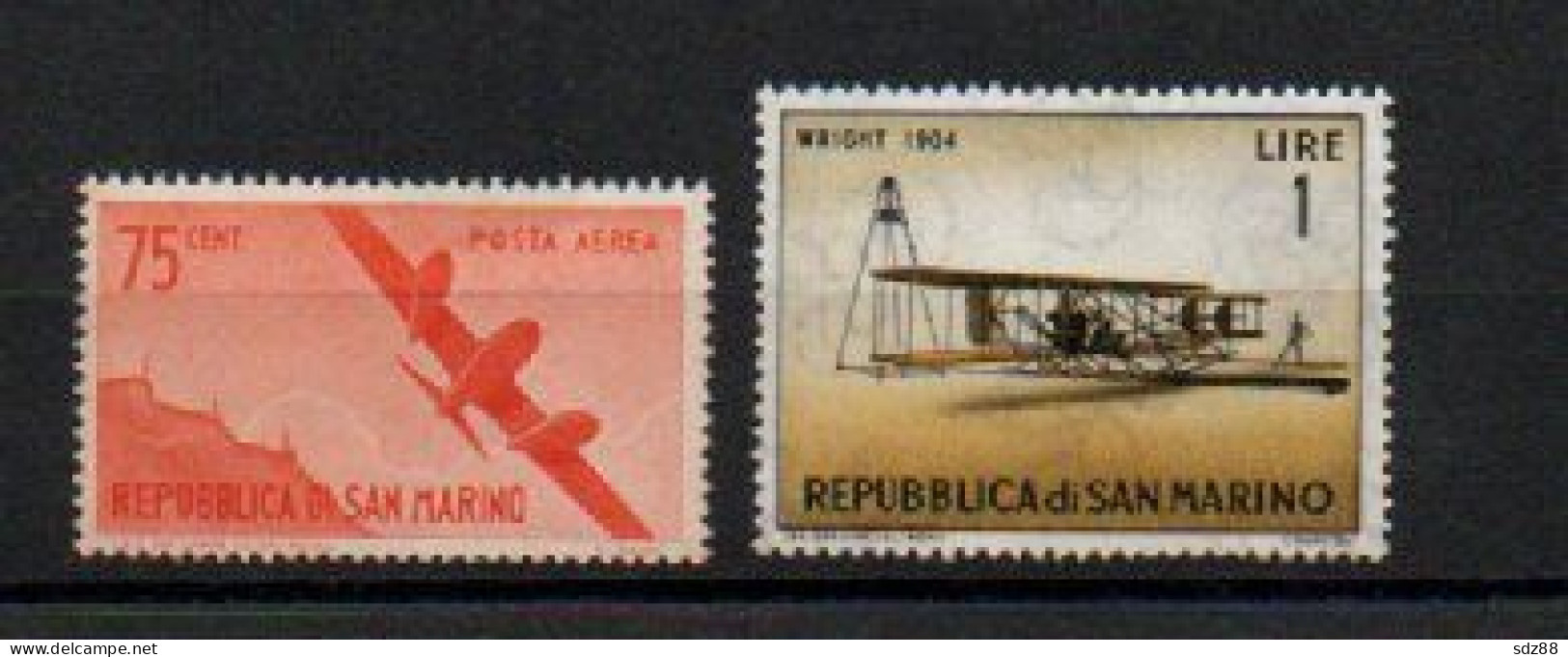 Saint Marin  1946  YT PA43    1962  YT542  Avion Transport - Airmail