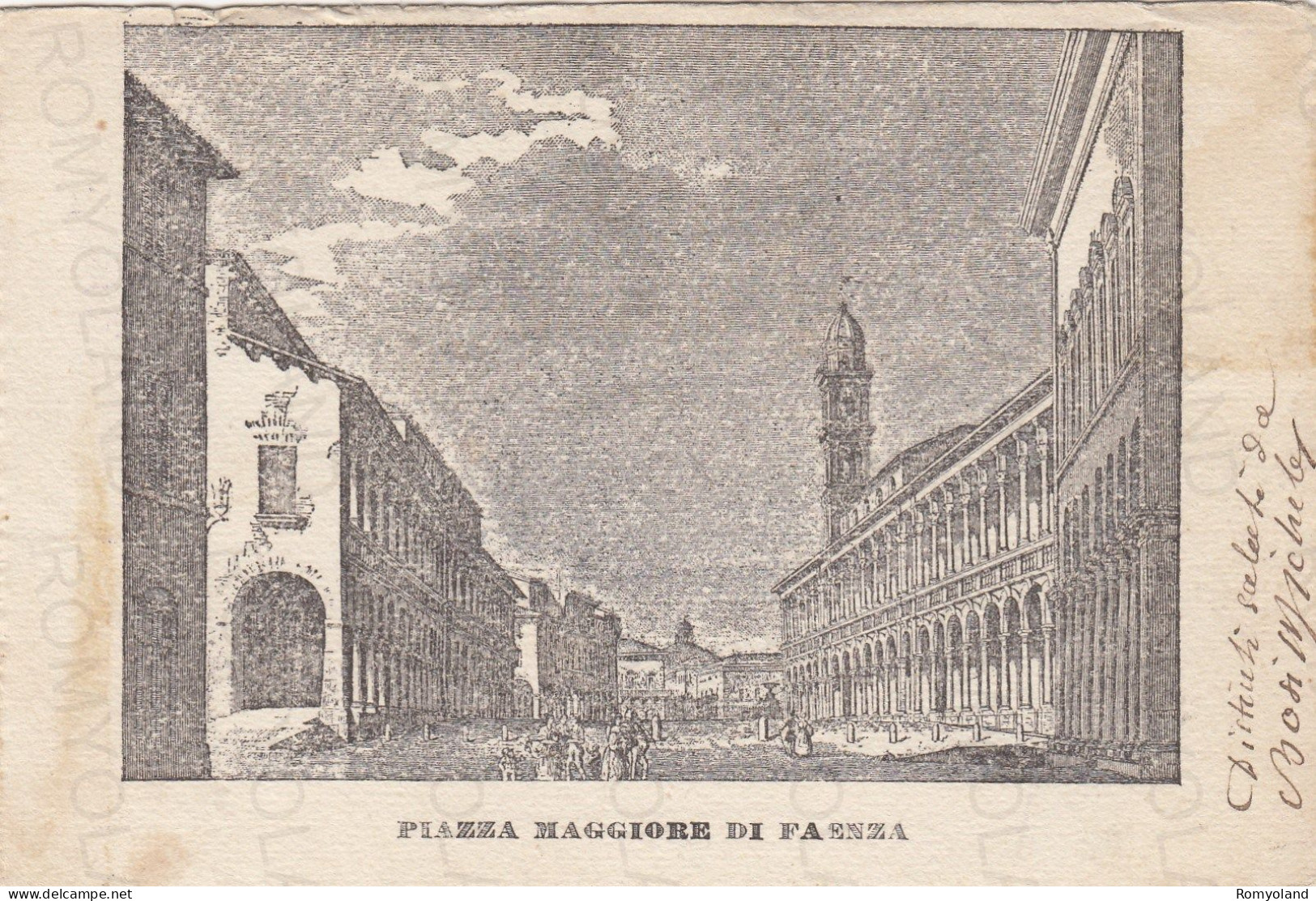 CARTOLINA  FAENZA,EMILIA ROMAGNA-PIAZZA MAGGIORE DI FAENZA-MEMORIA,STORIA,CULTURA,RELIGIONE,BELLA ITALIA,VIAGGIATA - Faenza