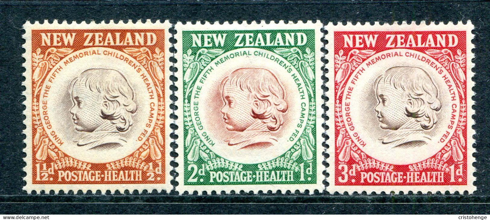 New Zealand 1955 Health - Health Camp Emblem Set HM (SG 742-744) - Unused Stamps