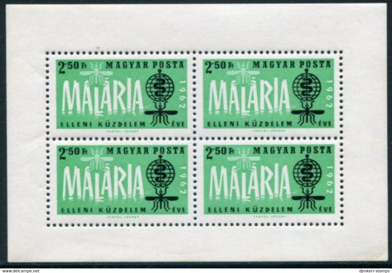 HUNGARY 1962 Malaria Campaign Block MNH / **.  Michel Block 35 - Ungebraucht