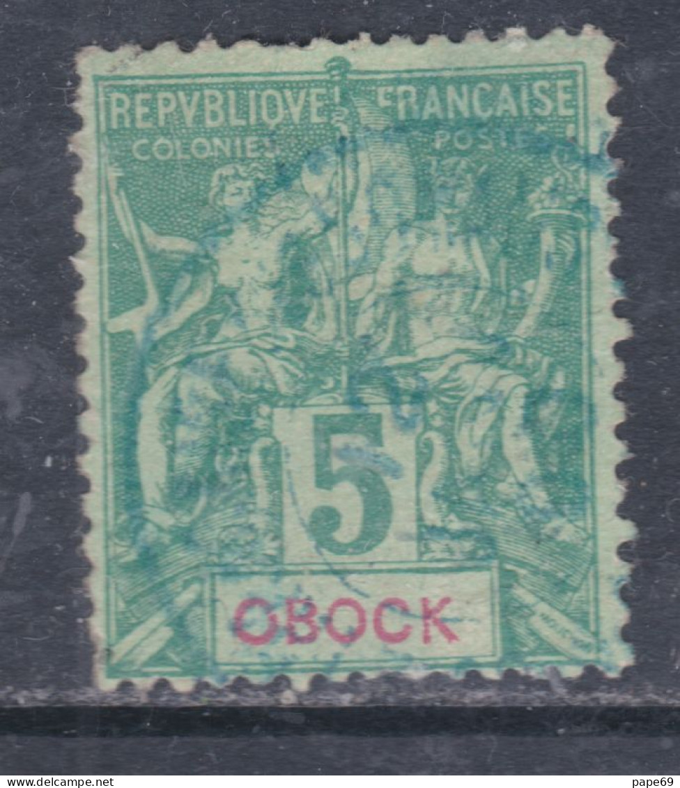 Obock N° 35 O  Timbres Type Groupe : 5 C. Vert, Oblitéré, TB - Used Stamps