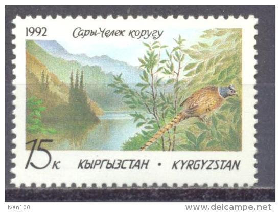 1992. Kyrgyzstan, Natur Reserve, Bird, 1v, Mint/** - Kirghizistan