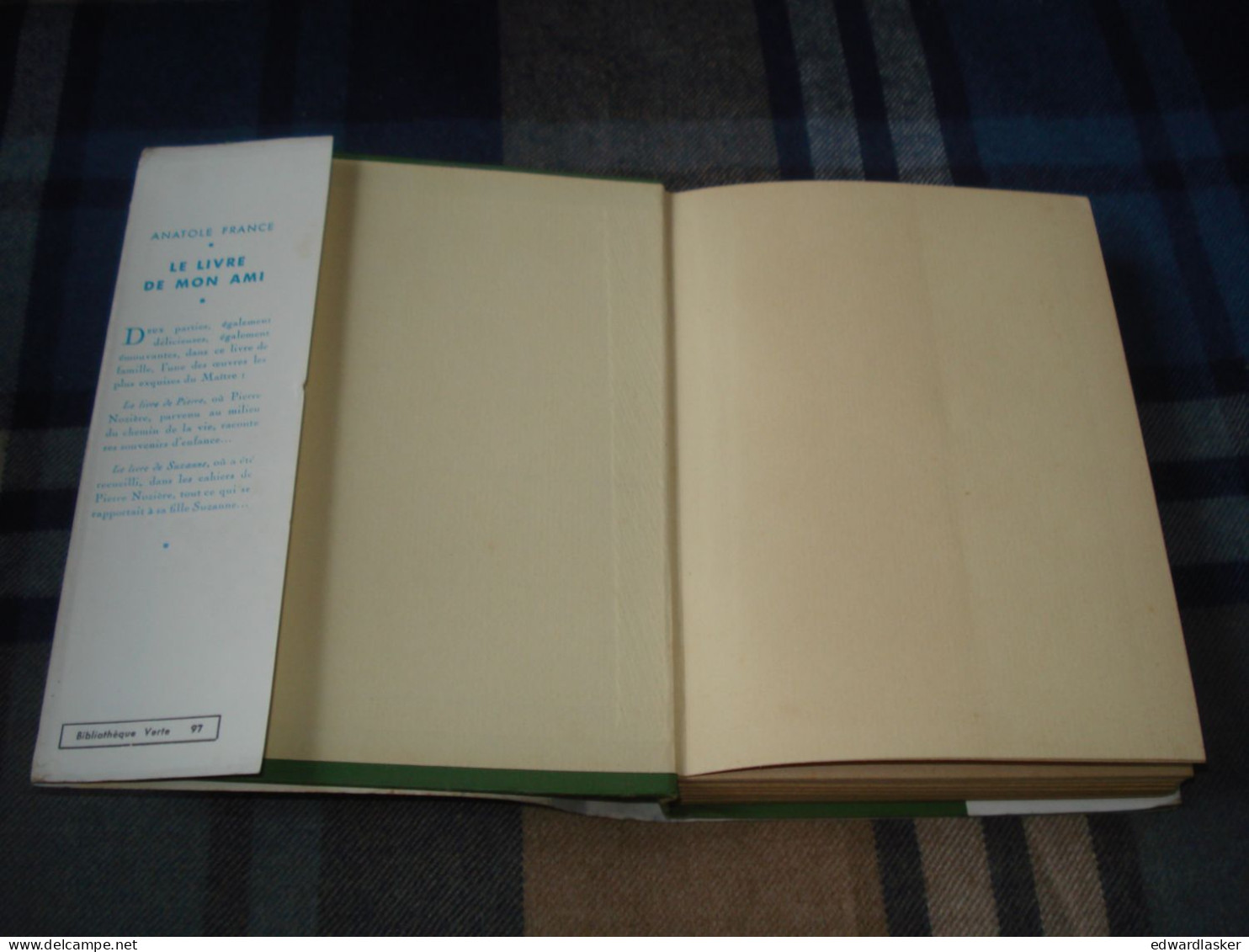 BIBLIOTHEQUE VERTE N°97 : Le Livre De Mon Ami /Anatole France - Jaquette 1957 [1] - Bibliothèque Verte