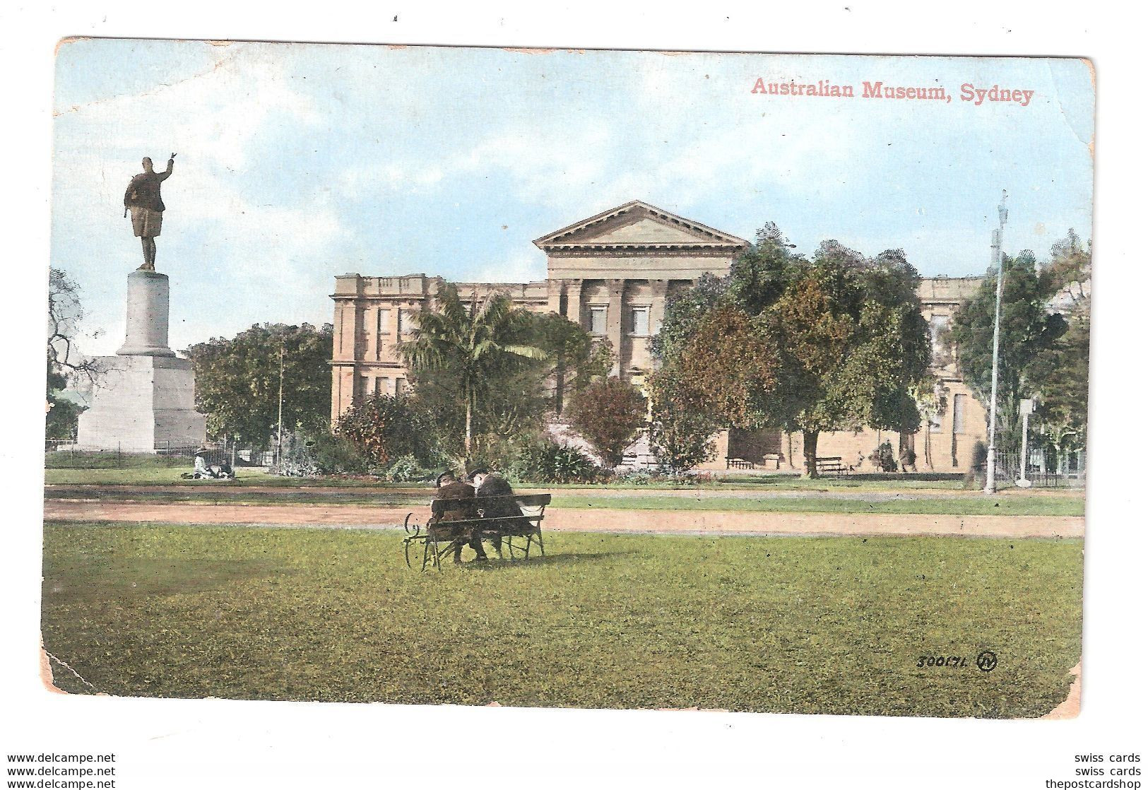 SYDNEY AUSTRALIAN MUSEUM HYDE PARK CAPTAIN COOKE COOK STATUE NSW AUSTRALIA VALENTINES - Sydney