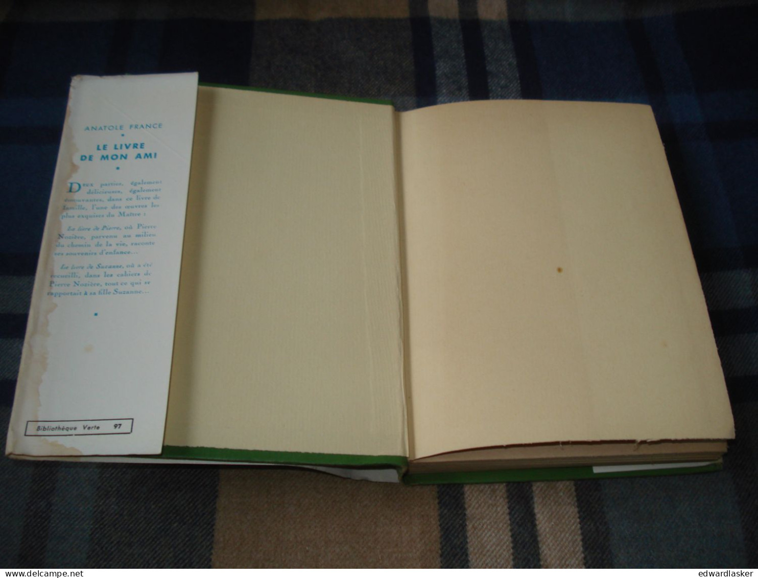 BIBLIOTHEQUE VERTE N°97 : Le Livre De Mon Ami /Anatole France - Jaquette 1957 [2] - Biblioteca Verde