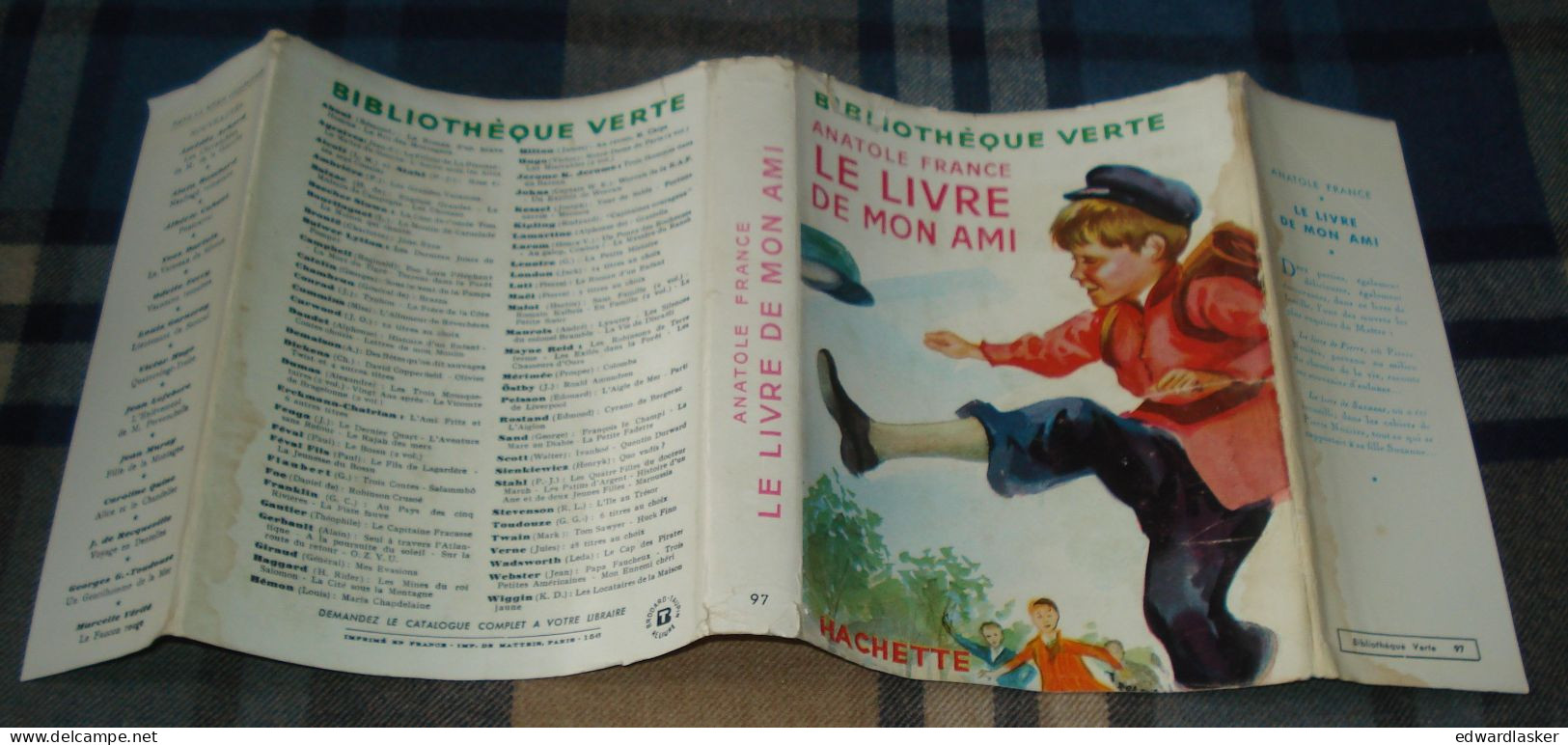 BIBLIOTHEQUE VERTE n°97 : Le livre de mon ami /Anatole France - jaquette 1957 [2]