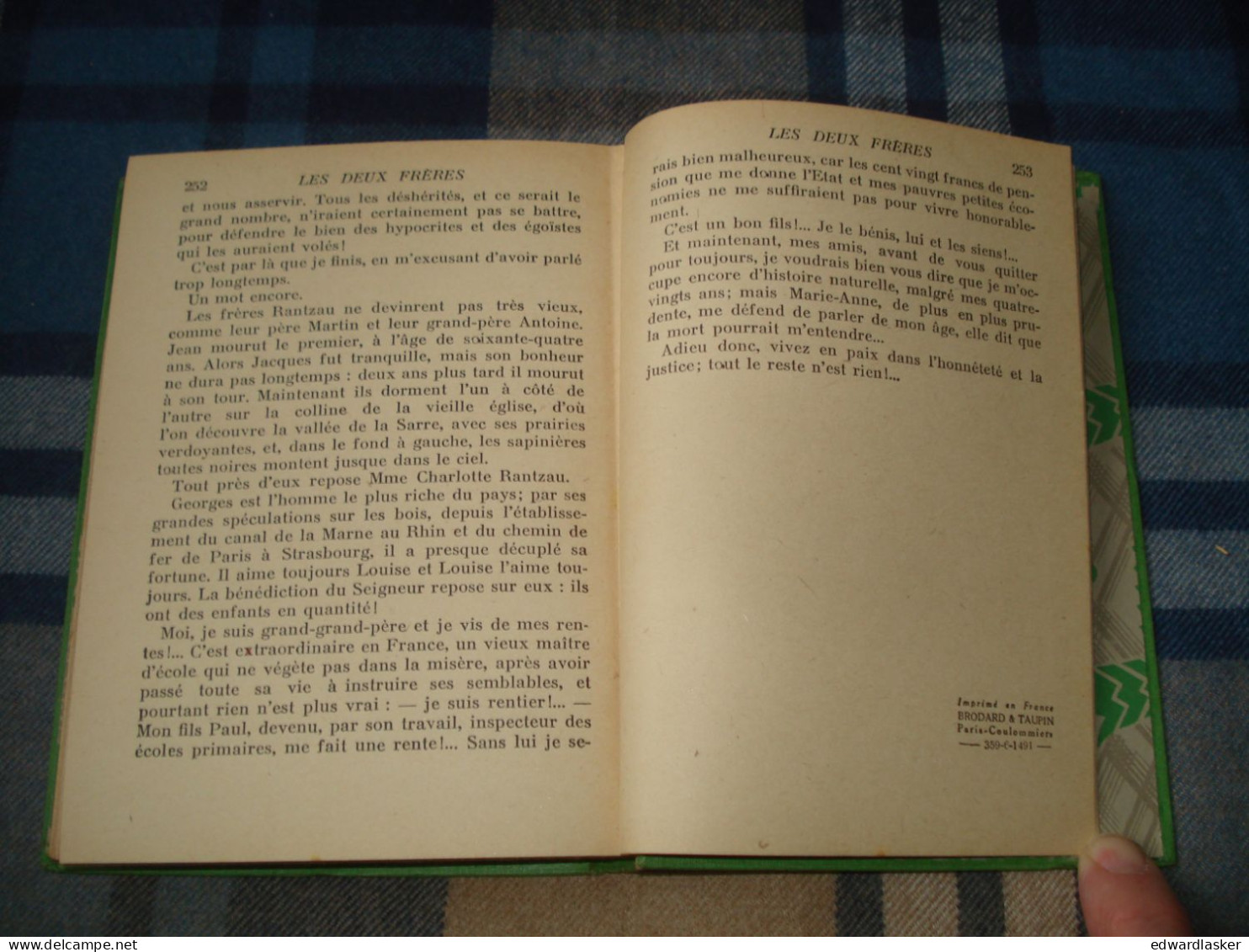 BIBLIOTHEQUE VERTE : Les Deux Frères (Les Rantzau) /Erckmann-Chatrian - 1941 - Bibliothèque Verte