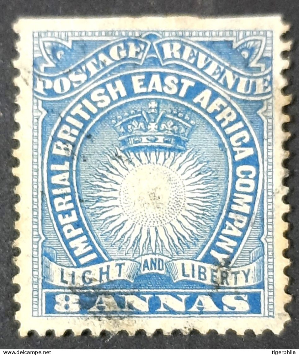 BRITISH EAST AFRICA 1895 8annas Sun & Crown Used SG12 CV£14 - British East Africa