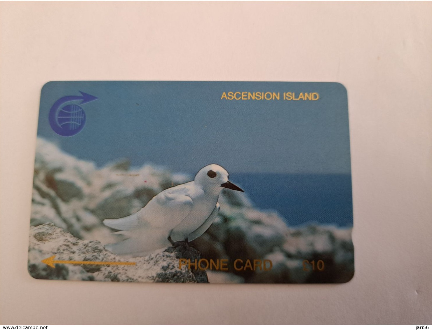 ASCENSION ISLAND   10 Pound BOOBY WHITE STERN/ BIRD   1CASC   USED  Old  Logo C&W **13325** - Isole Ascensione