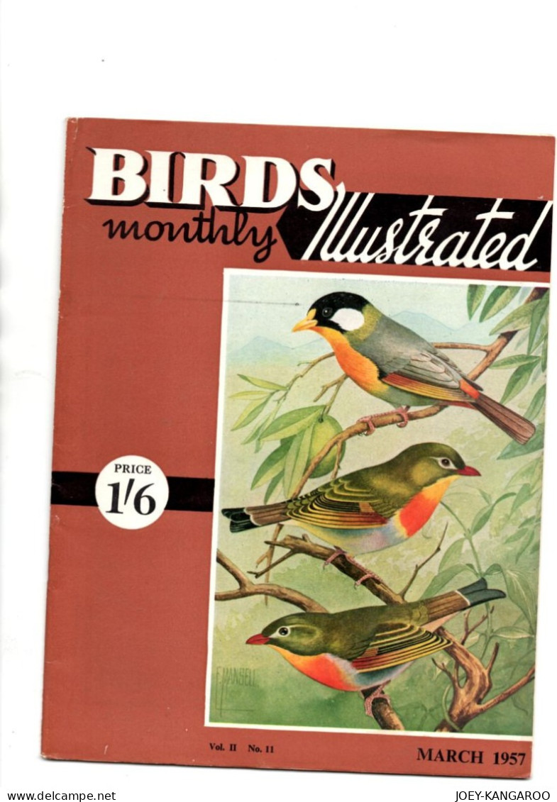 RSPB MONTHLY ILLUSTRATED 21 PAGE MAGAZINE MARCH 1957 WITH INSERT PICTURE - Other & Unclassified