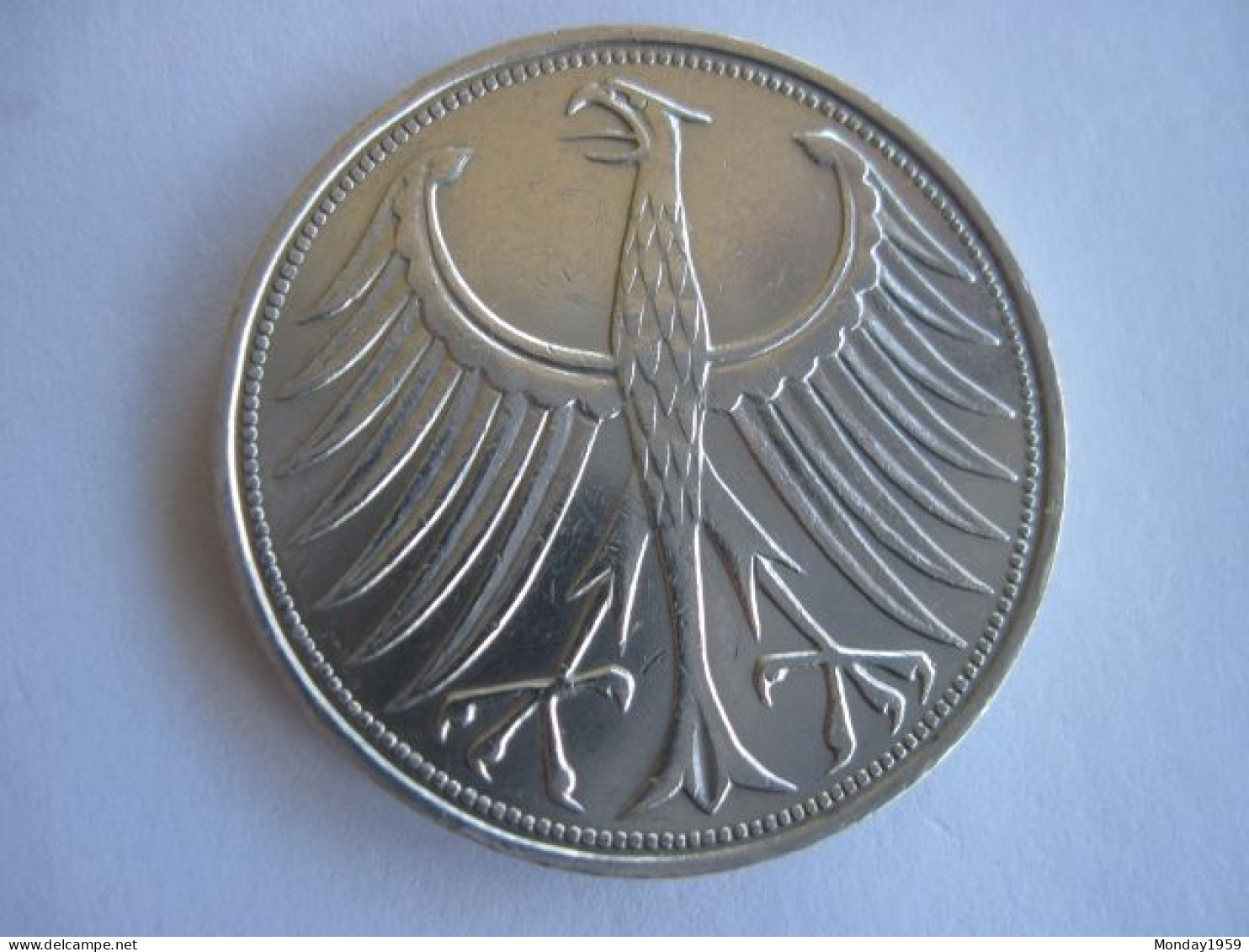 Deutschland 5 DM 1965 F Silberadler In 625er Silber - 5 Mark