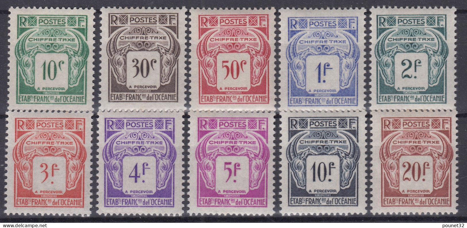 OCEANIE : SERIE TAXE COMPLETE N° 18/27 NEUFS * GOMME AVEC CHARNIERE - Timbres-taxe