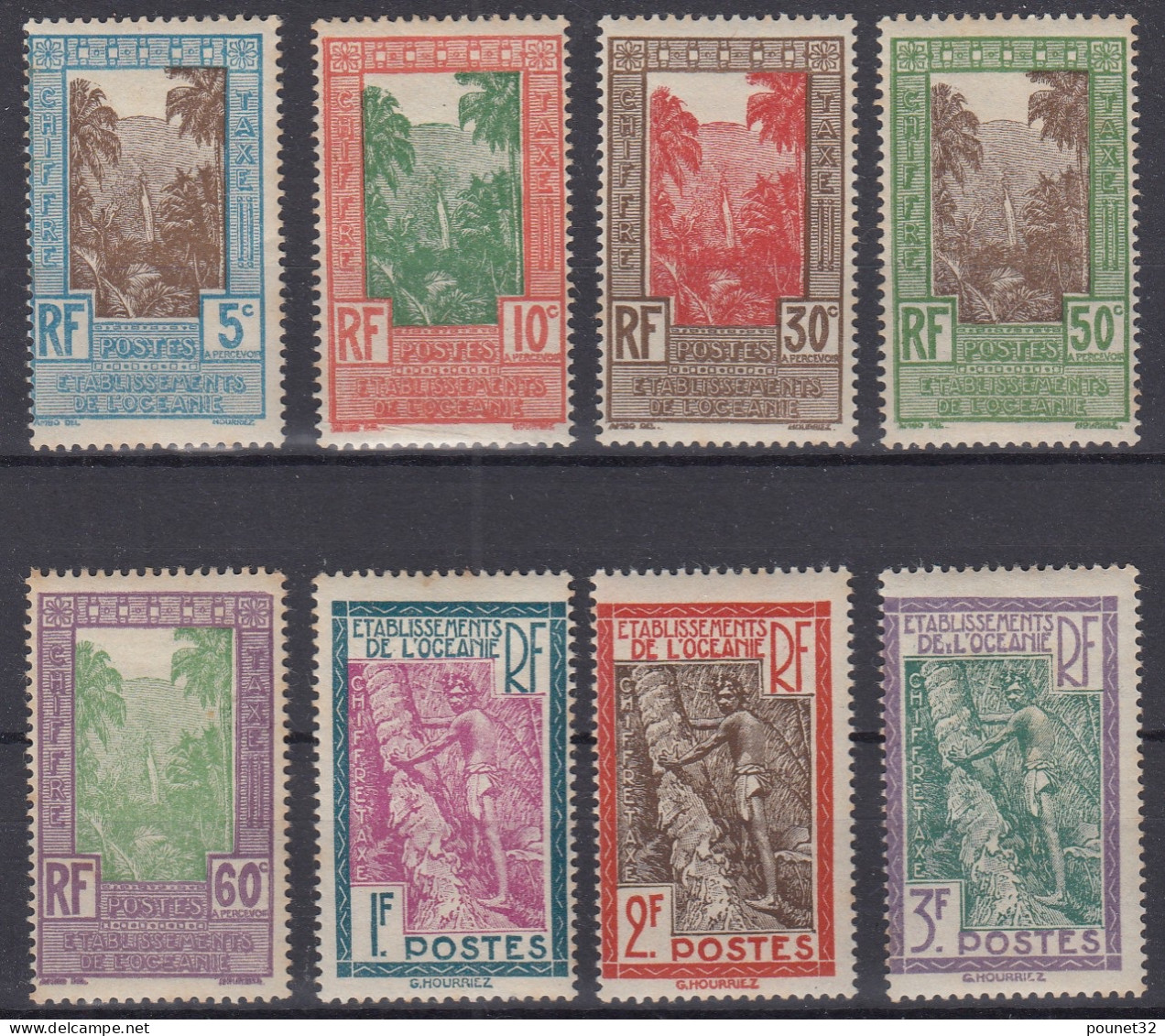 OCEANIE : SERIE TAXE COMPLETE N° 10/17 NEUFS * GOMME AVEC CHARNIERE - Timbres-taxe