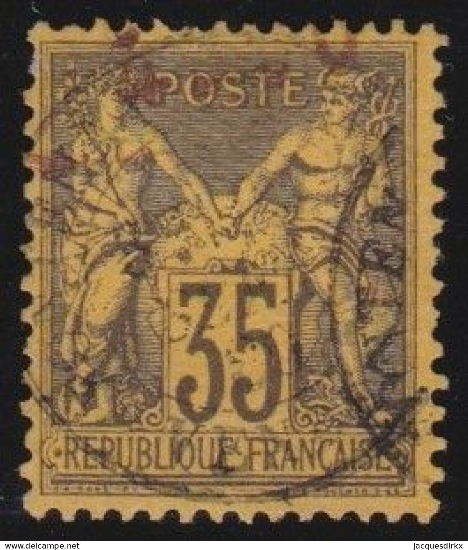France  .  Y&T   .   93  (2 Scans)    .   O   .    Oblitéré - 1876-1898 Sage (Type II)