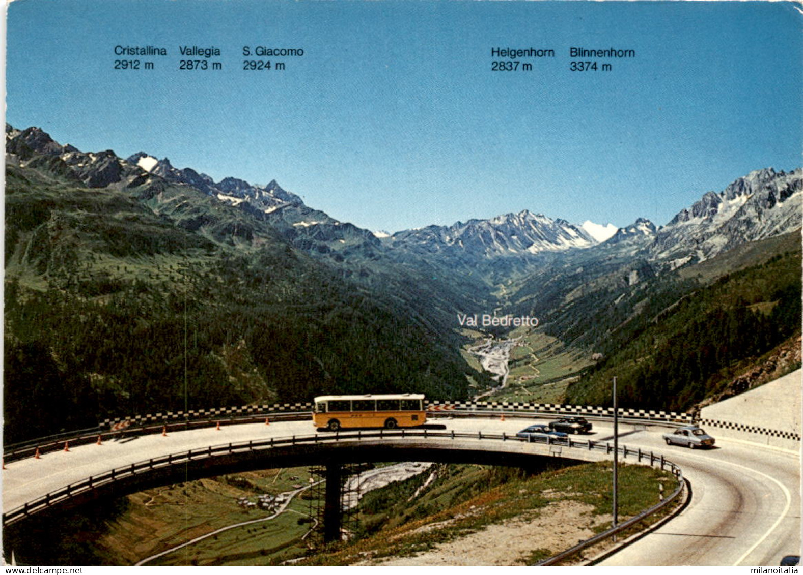 Strada Del Gottardo - Vista Su Val Bedretto (19839) - Postautobus - Bedretto