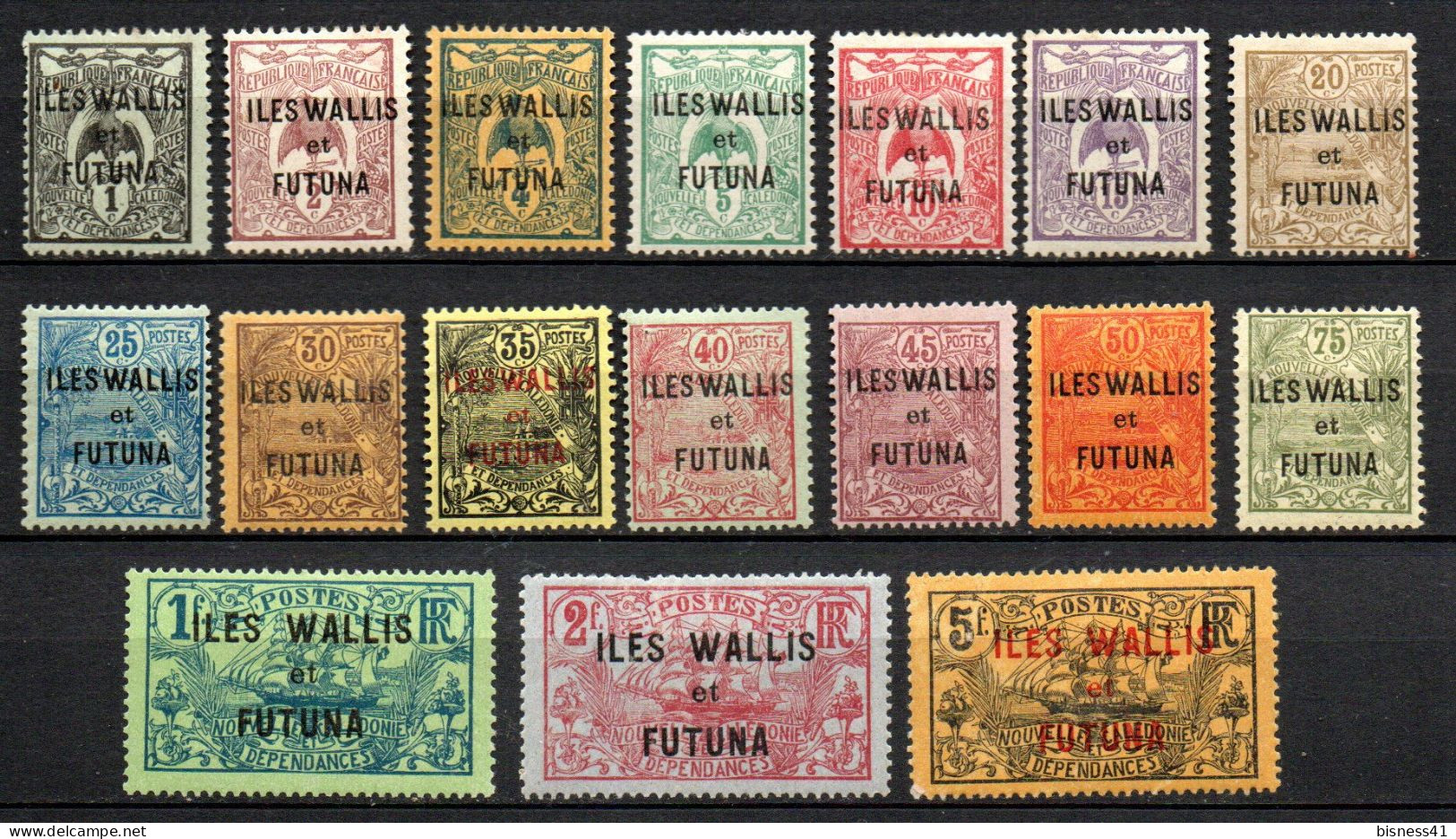 Col33 Colonie Wallis & Futuna N° 1 à 17 Neuf X MH Cote : 54,00€ - Neufs