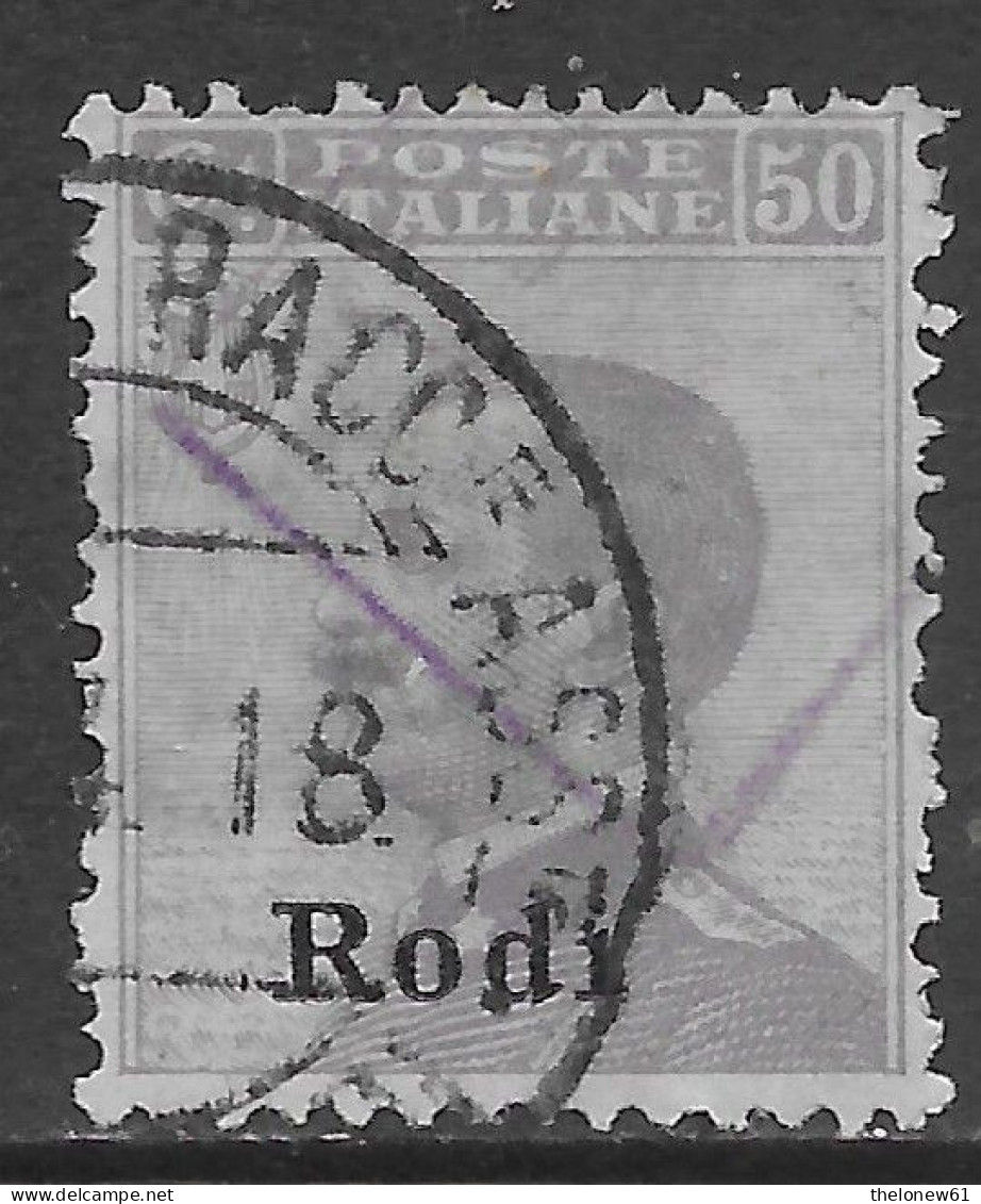 Italia Italy 1912 Colonie Egeo Rodi Michetti C50 Sa N.7 US - Egée (Rodi)