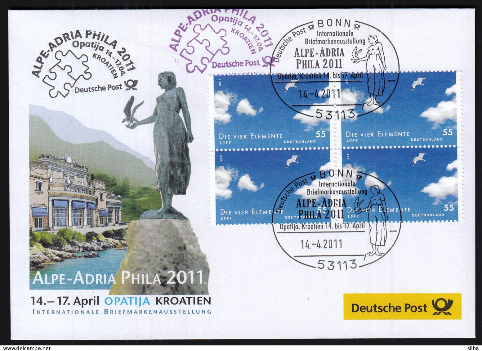 Germany Bonn Opatija 2011 / Alpe Adria Phila Croatia / Philatelic Exhibition / Deutsche, German Post - Esposizioni Filateliche