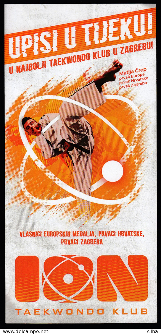 Croatia Zagreb 2022 / ION Taekwondo Club / Leaflet Brochure Prospectus / Matija Crep, European Champion - Martial Arts