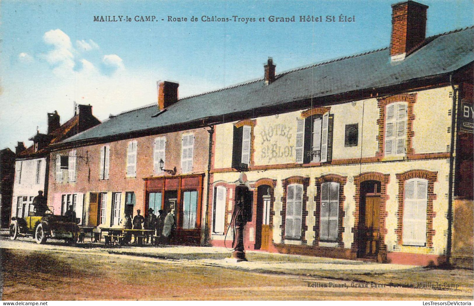 FRANCE - 10 - Mailly-le-Camp - Route De Châlons-Troyes Et Grand Hôtel St Eloi - Carte Postale Ancienne - Mailly-le-Camp