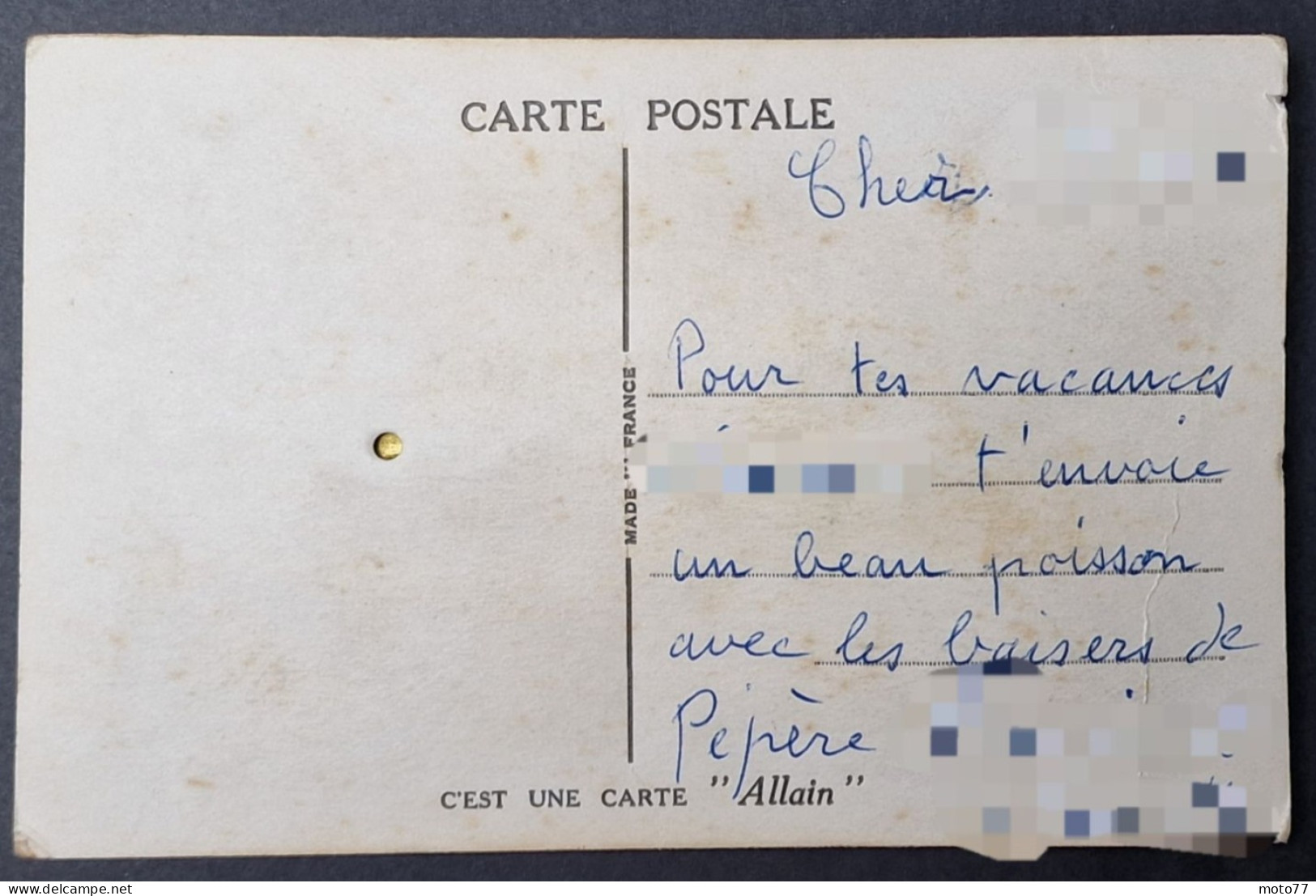 CP Carte Postale à SYSTÈME "Allain" - MUSICALE - Gros Yeux - Pécheur Et Poisson - Vers 1960 - A Systèmes