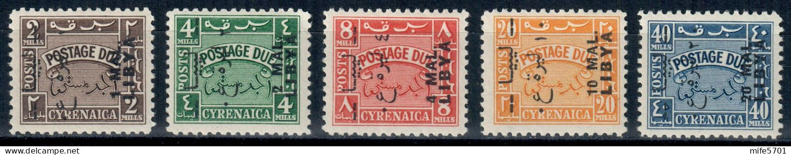 LIBIA REGNO EMISSIONE PER LA TRIPOLITANIA 1951 SEGANTASSE 5 VALORI - NUOVI MNH ** - SASSONE 8/12 - Tripolitaine