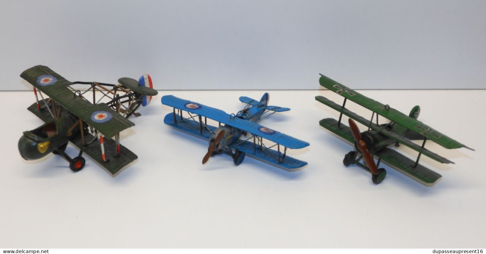 -3 MAQUETTES AVIONS 1ere GUERRE WW1 2 Français 1 Allemand Collection Vitrine  E - Aerei E Elicotteri