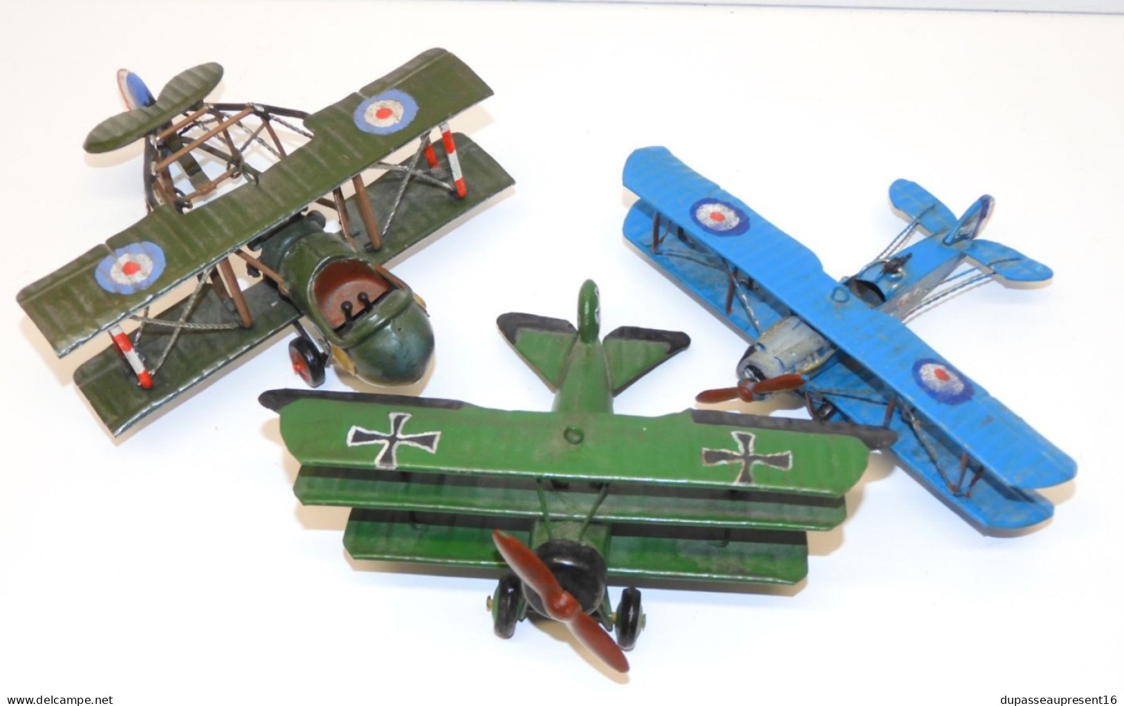 -3 MAQUETTES AVIONS 1ere GUERRE WW1 2 Français 1 Allemand Collection Vitrine  E - Flugzeuge & Hubschrauber