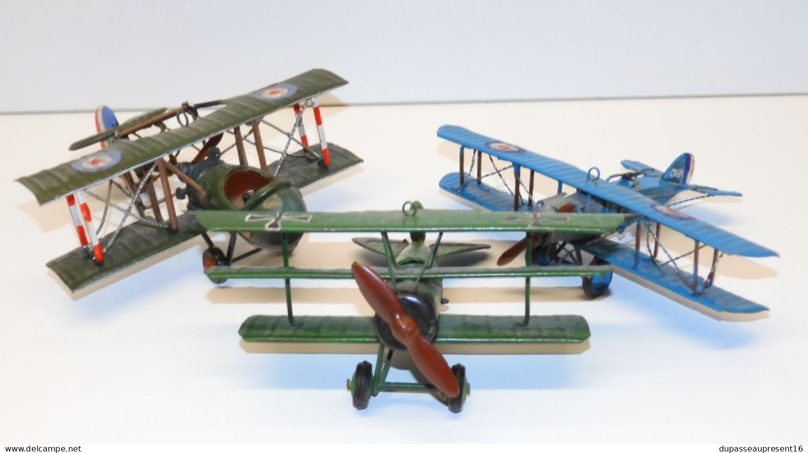 -3 MAQUETTES AVIONS 1ere GUERRE WW1 2 Français 1 Allemand Collection Vitrine  E - Flugzeuge & Hubschrauber