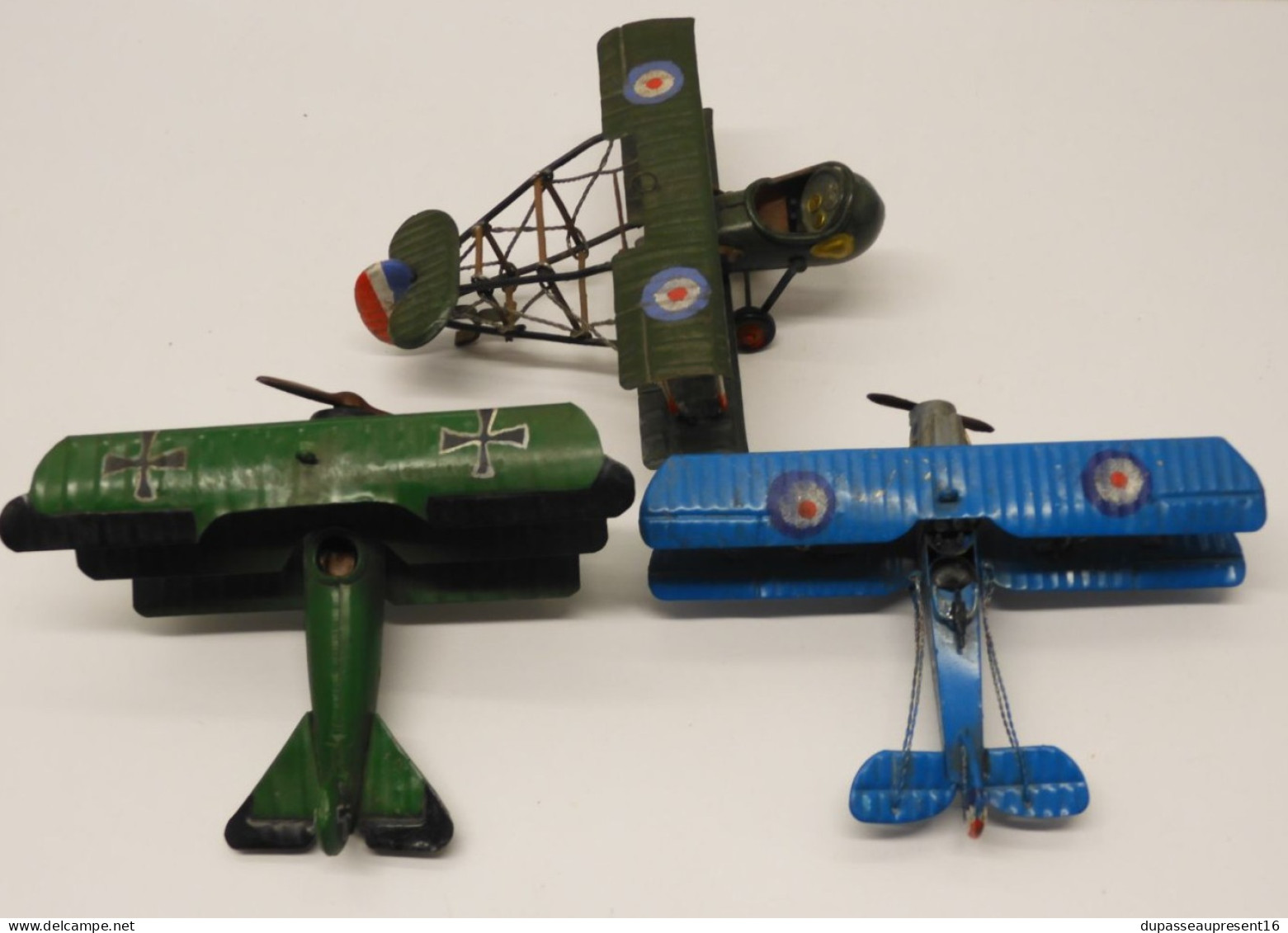 -3 MAQUETTES AVIONS 1ere GUERRE WW1 2 Français 1 Allemand collection vitrine  E