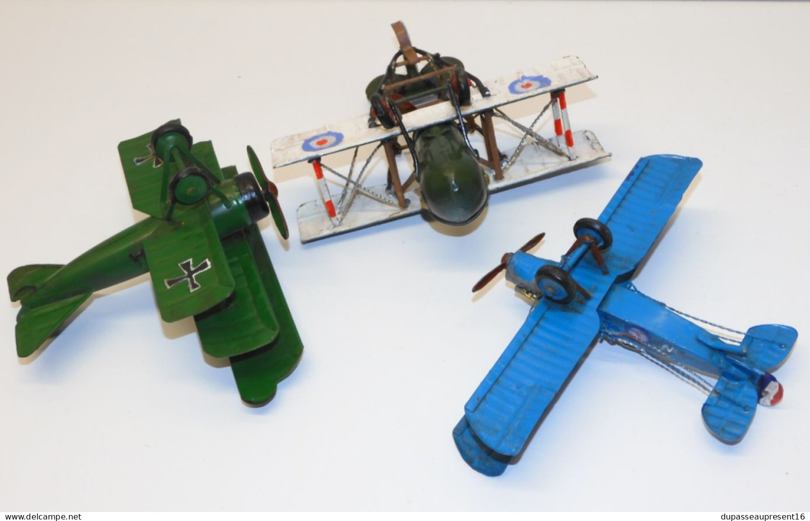 -3 MAQUETTES AVIONS 1ere GUERRE WW1 2 Français 1 Allemand collection vitrine  E