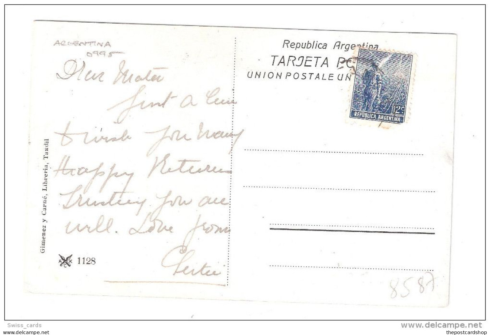 ARGENTINA (Argentine) Argentinien TANDIL Poblacion Los Leones Used With Stamp - Argentinien