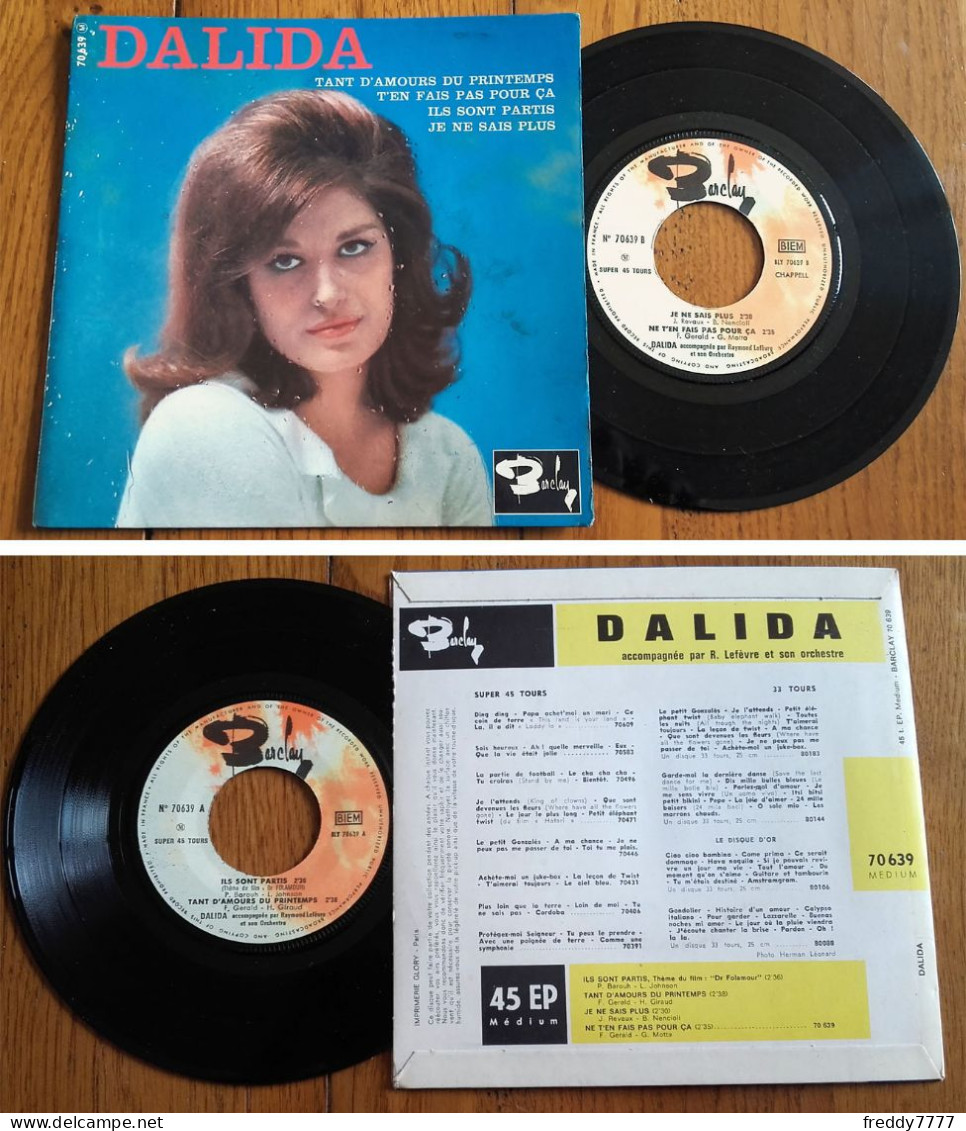 RARE French EP 45t RPM BIEM (7") DALIDA «Ils Sont Partis» (from The Film : «Dr Folamour») (1964) - Collectors