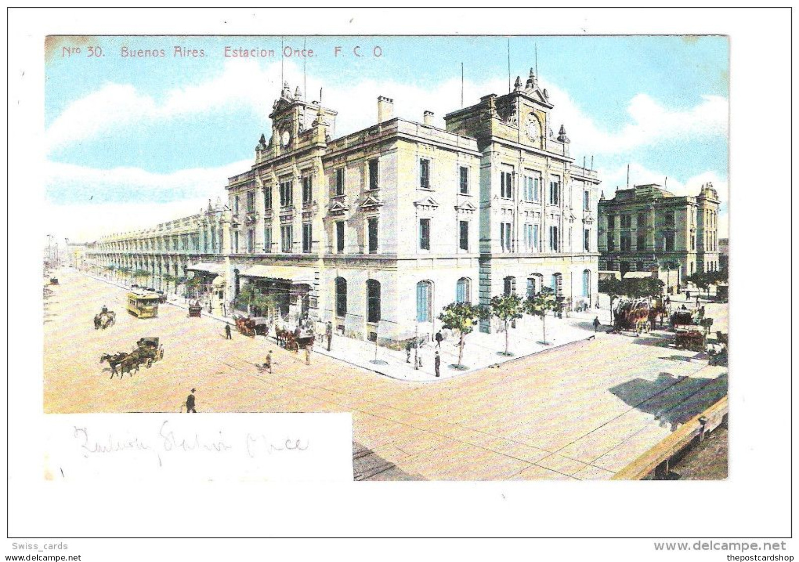 ARGENTINA ARGENTINE BUENOS AIRES Estacion ONCE F.C.O. Railway Train Station La Gare Divided Back - Argentinien