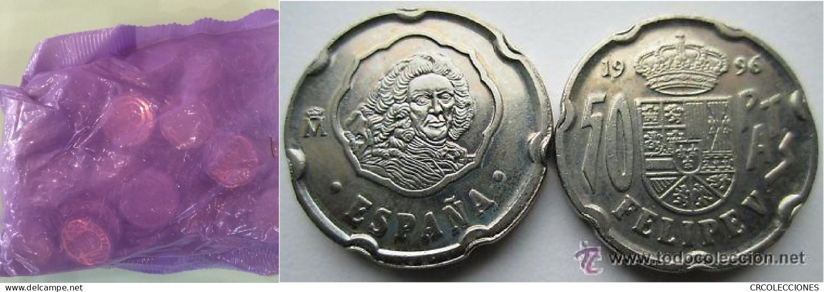 C1996 BOLSA CON 100 MONEDAS DE ESPAÑA 50 PESETAS 1996 SIN CIRCULAR - 50 Peseta