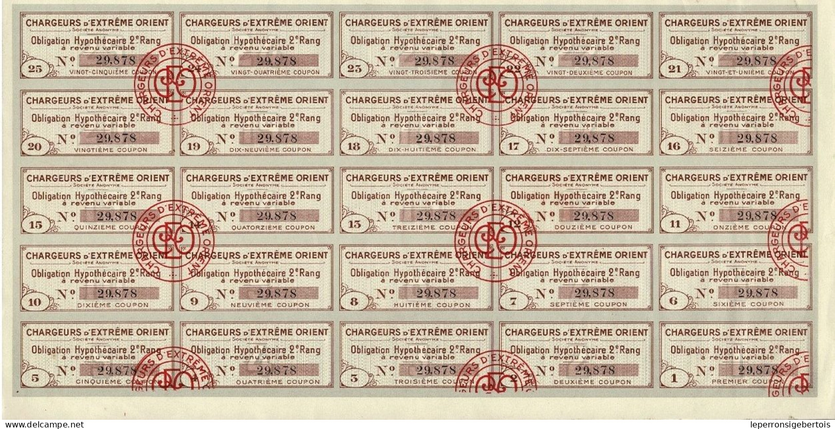 Obligation De 1922 - Chargeurs D'Extrême Orient - - Navigazione