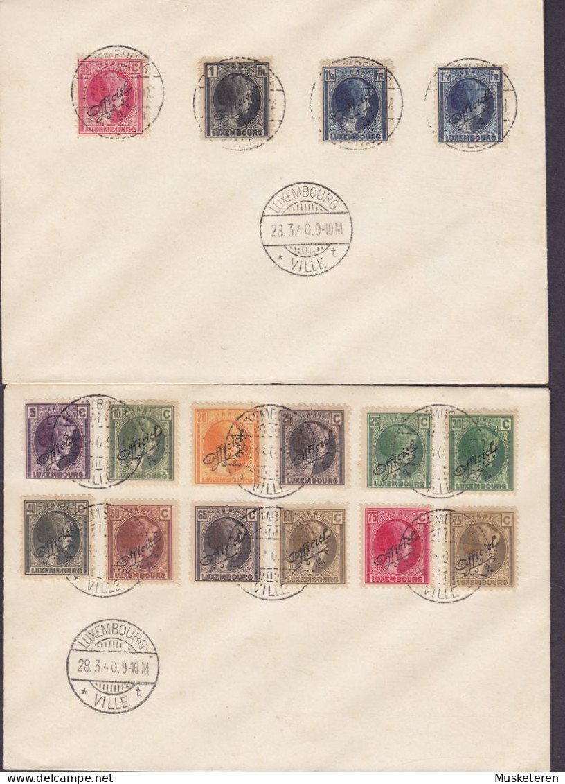 Luxembourg LUXEMBOURG-VILLE 1940 Blanco Covers Briefe Lettres 16 Dienst 'Officiel' Values Franking - 1940-1944 Occupation Allemande