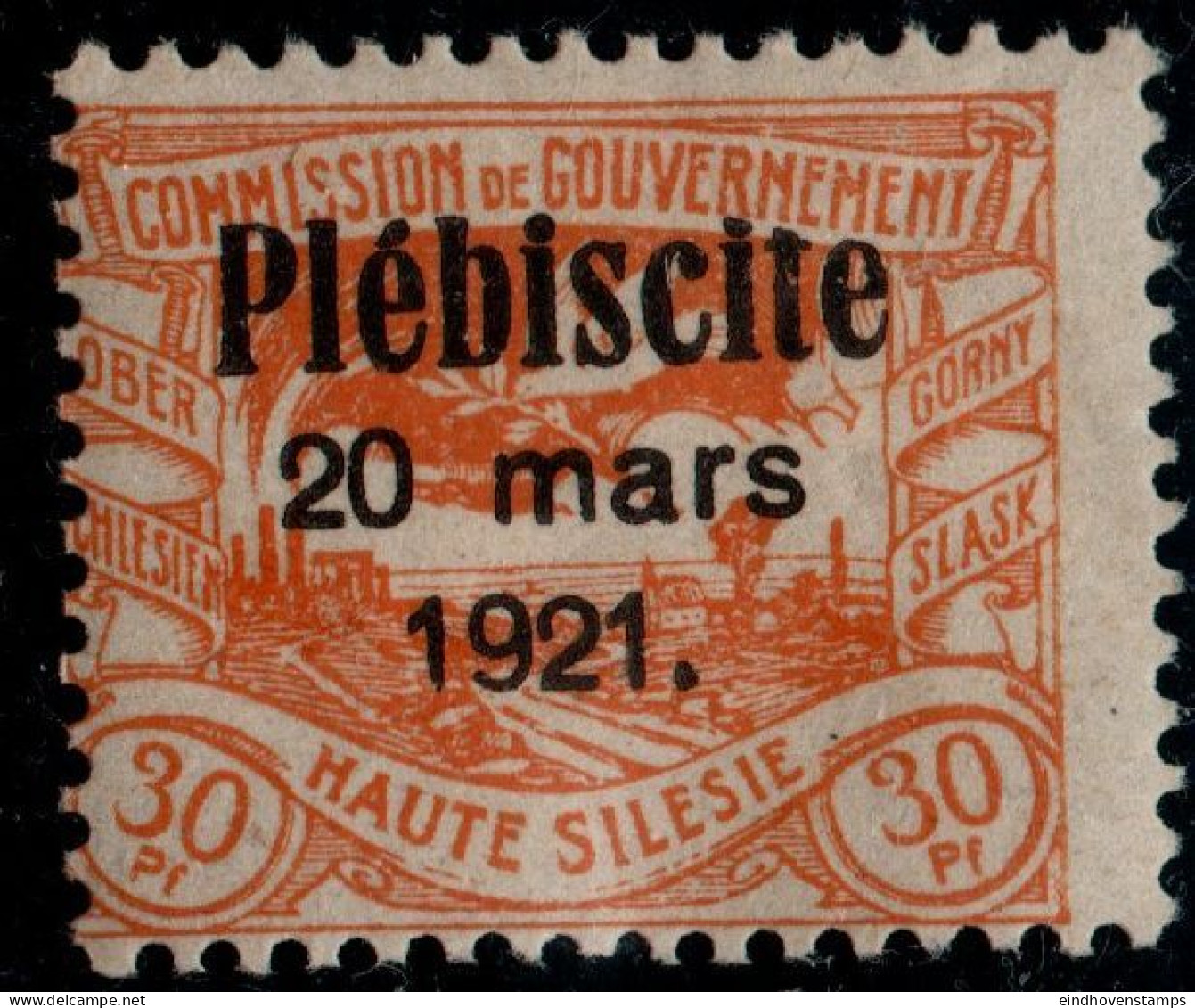 Oberschlesien Haute Silecie 1921 30 C Overprint 1 Value MH 2304.3008 - Autres & Non Classés