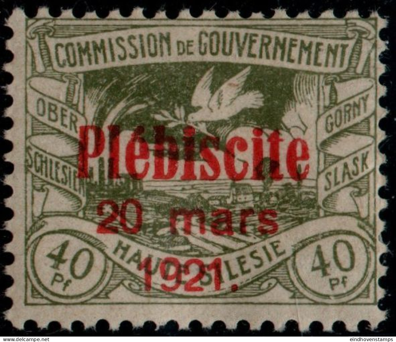 Oberschlesien Haute Silecie 1921 40 C Overprint 1 Value MH 2304.3009 - Otros & Sin Clasificación