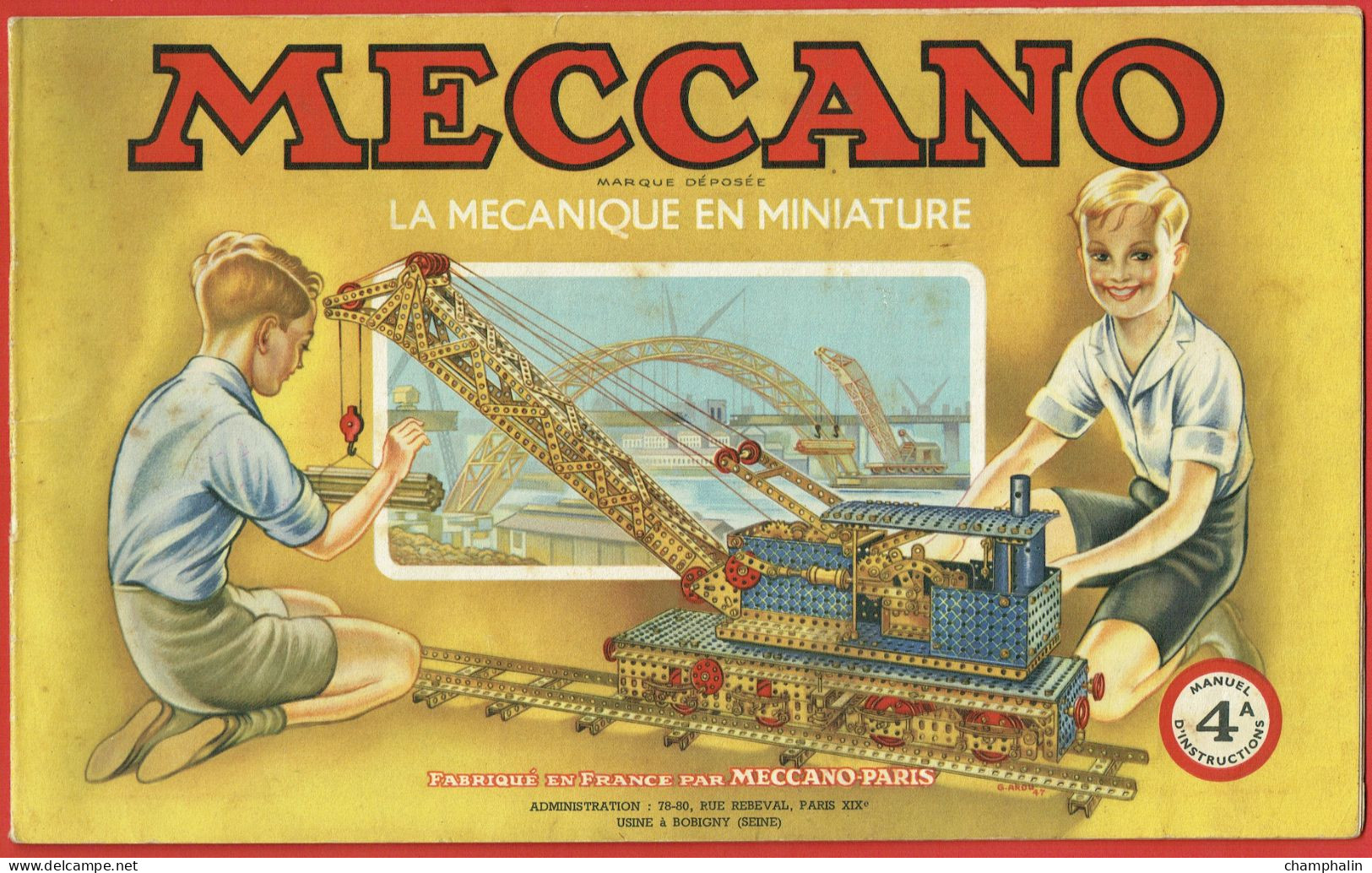 Meccano - Manuel D'instructions 4A - 1949 - Voir état - Meccano