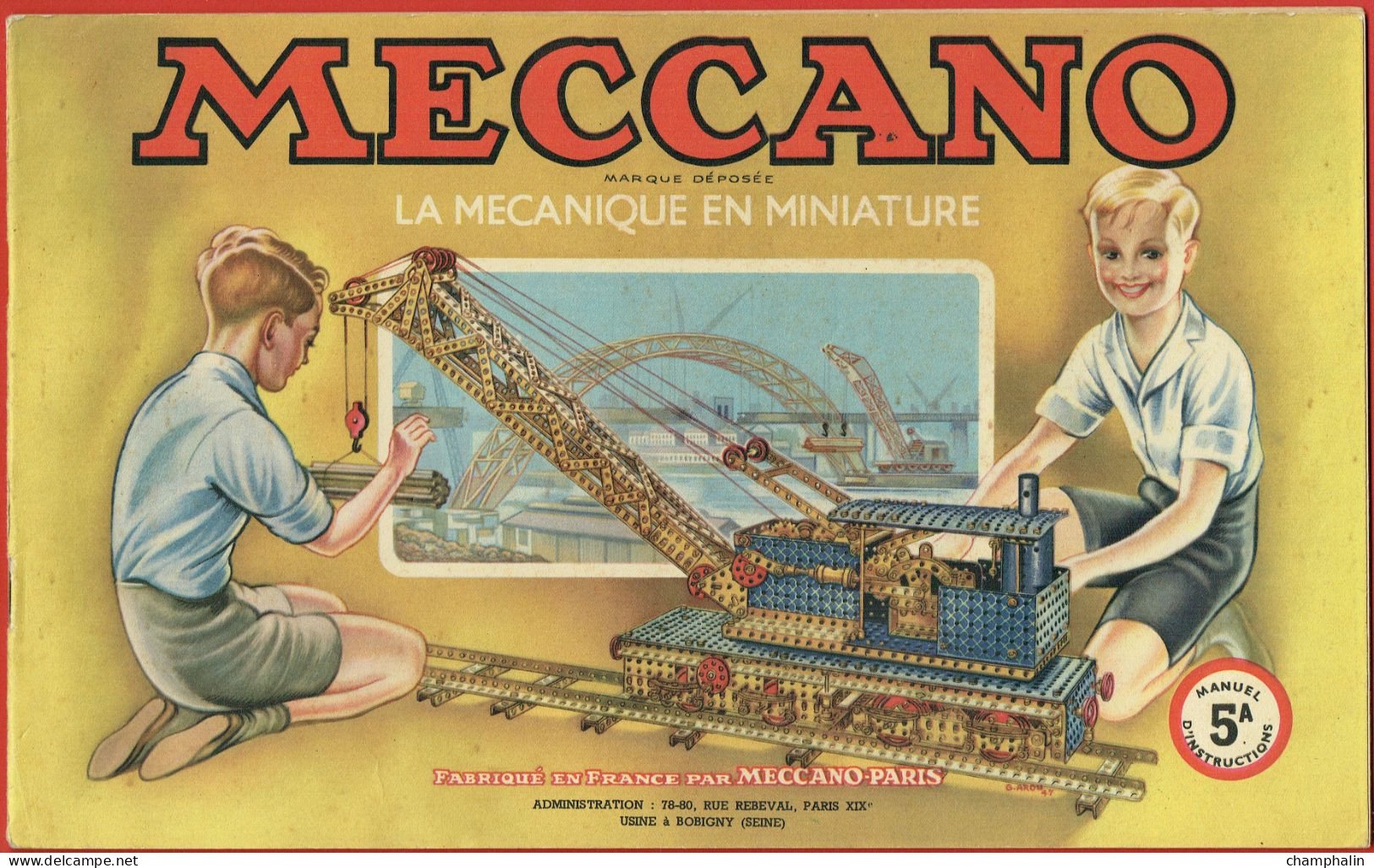 Meccano - Manuel D'instructions 5A - 1948 - Voir état - Meccano